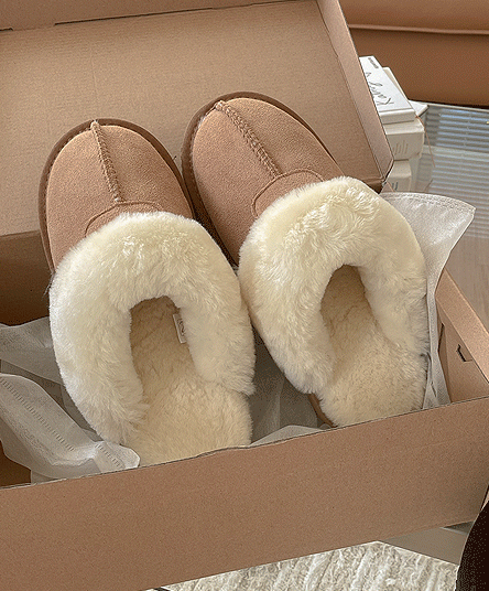 [Real wool/cowhide] Steamed Ugg slippers 3 colors