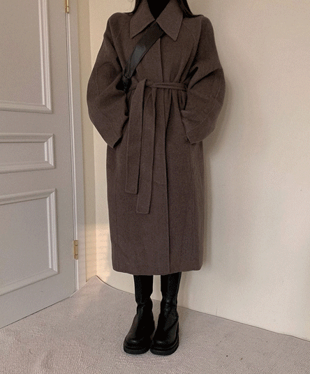 90% wool handmade loader single hidden long winter coat (2 colors)