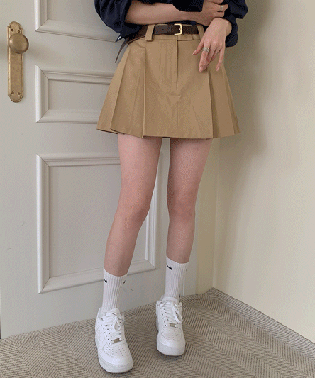 [*Fit Guaranteed/Low Lise] Half High Pleats Mini Skirt 2 Colors
