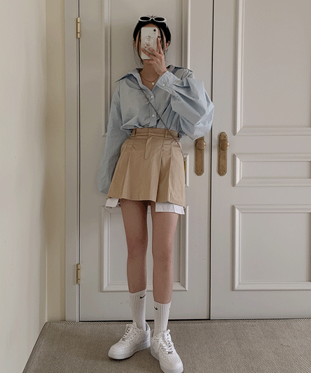 [Oversized fit/balloon sleeve] *Model recommendation Big collar over shirt (3 colors)
