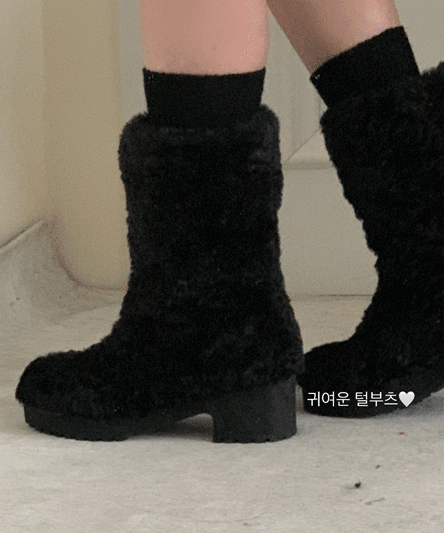 Round nose soft wool fur boots - 3 colors