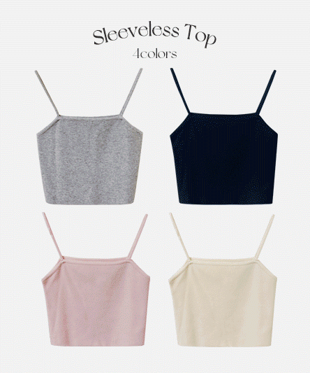 [Recommended by Style/Model Collection] Select Length Square Short &amp; Long Sleeveless Knit Top - 4 Colors