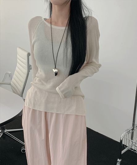 [Style Moon&#039;s Flood] Thin and Slim Lip Neck Long-Sleeved Knitwear - 5 Colors