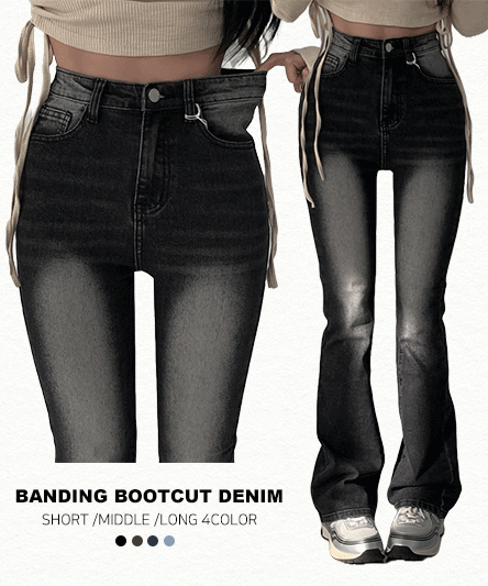 [Length Selectable/~2XL] Fit Guaranteed🖤 Model Recommended Semi-Bootcut High Waist pt