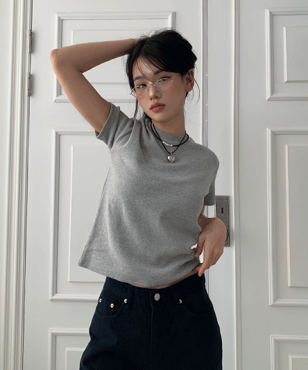 1+1 Discount [Model Dramatic/Former CEO🖤] Peach Fleece-Lined Real Daily Basic Fit Short Sleeve T-shirt - 5 colors